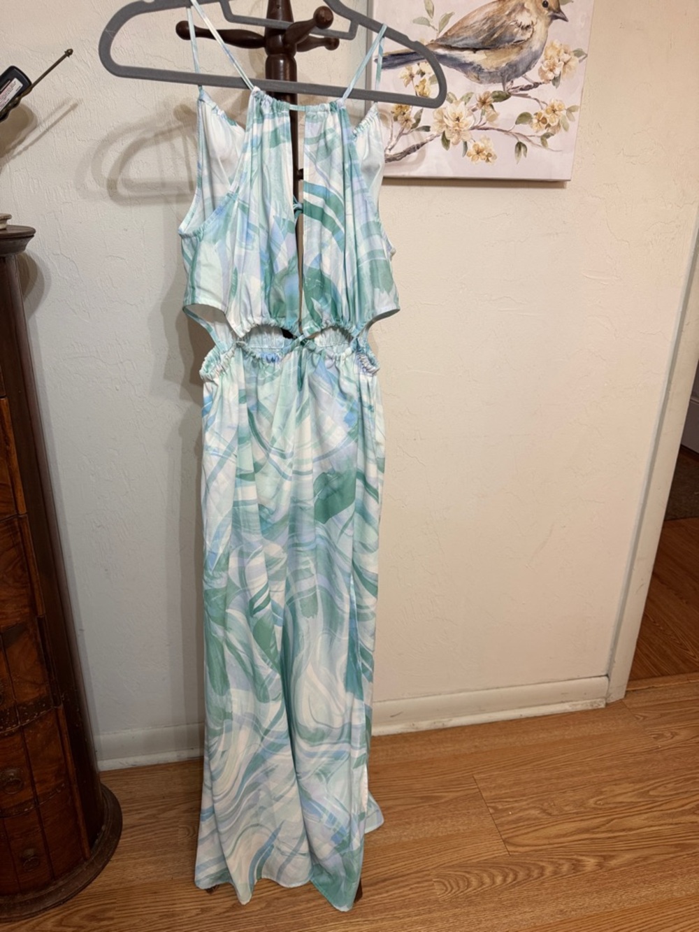 Cupshe Green & Light Blue Swirl Maxi Dress